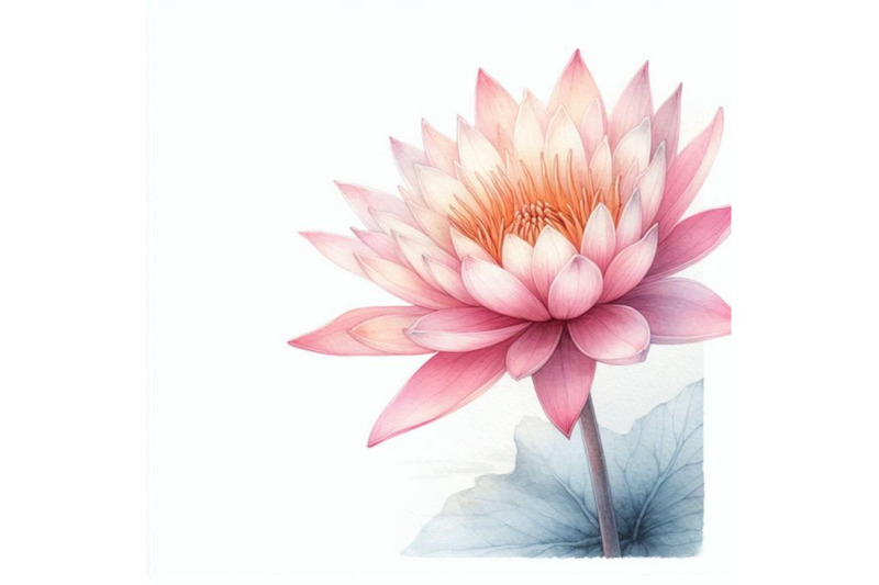 watercolor-pink-water-lily-flower