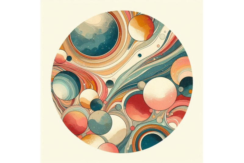 circles-with-water-color-marbling-grained-gr