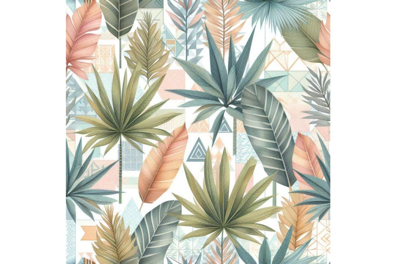 watercolor-tropical-leaves-and-palm-trees-in