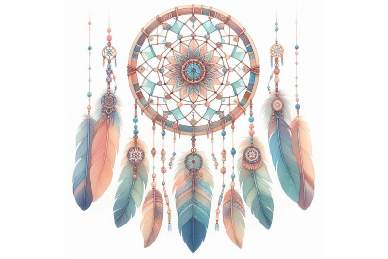 watercolor-ethnic-dreamcatcher