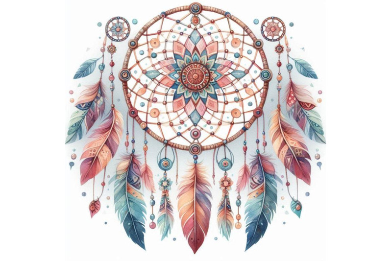 watercolor-ethnic-dreamcatcher