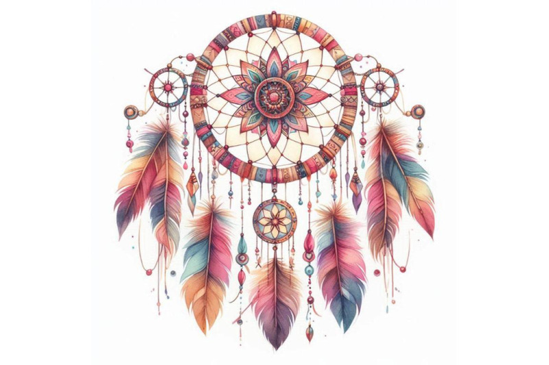 watercolor-ethnic-dreamcatcher