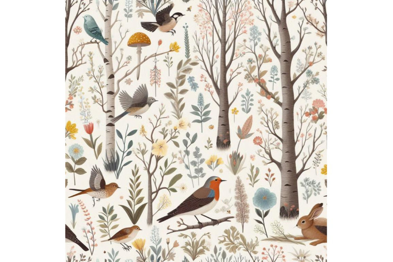 spring-forest-seamless-pattern