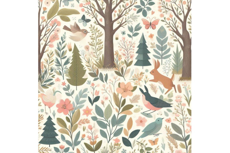 spring-forest-seamless-pattern