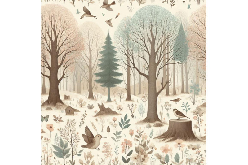 spring-forest-seamless-pattern