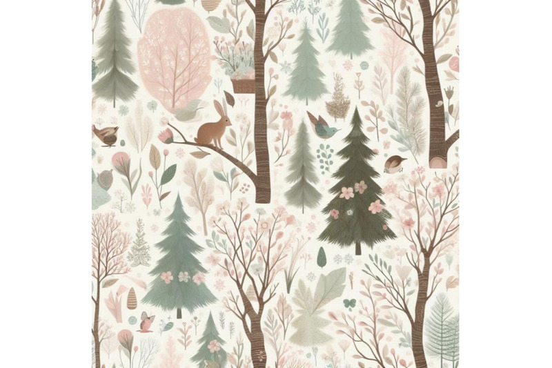 spring-forest-seamless-pattern