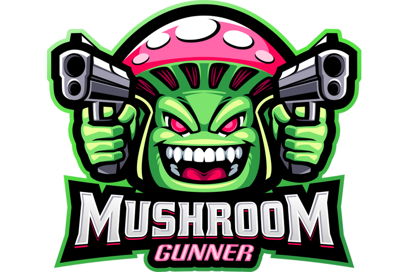 mushroom-gunner-esport-mascot-logo-design