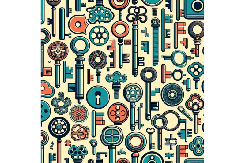 retro-keys-seamless-pattern