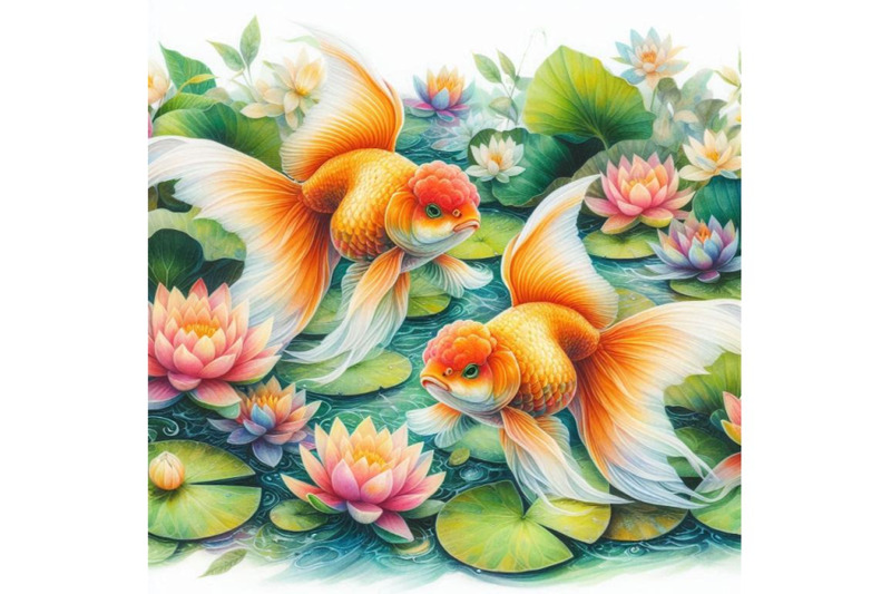 watercolor-asian-goldfishes