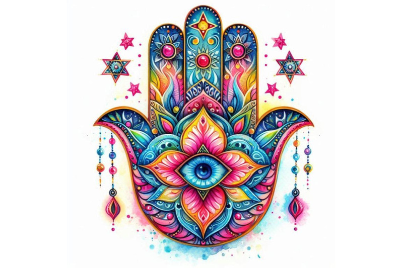 hamsa-hand-in-watercolor-protective-and-good-luck