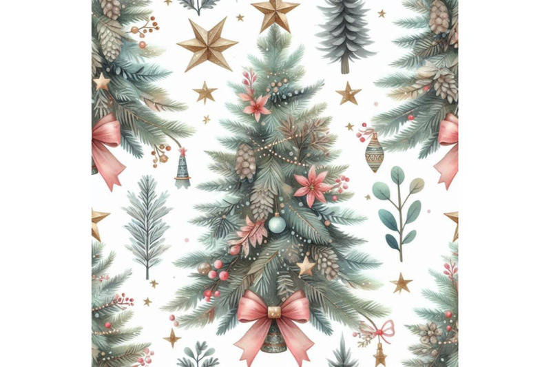 watercolor-christmas-tree-seamless-pattern