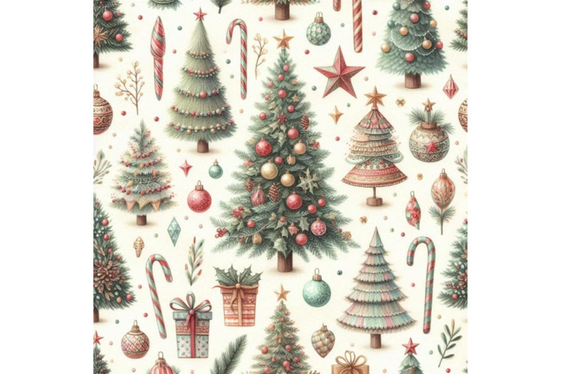 watercolor-christmas-tree-seamless-pattern