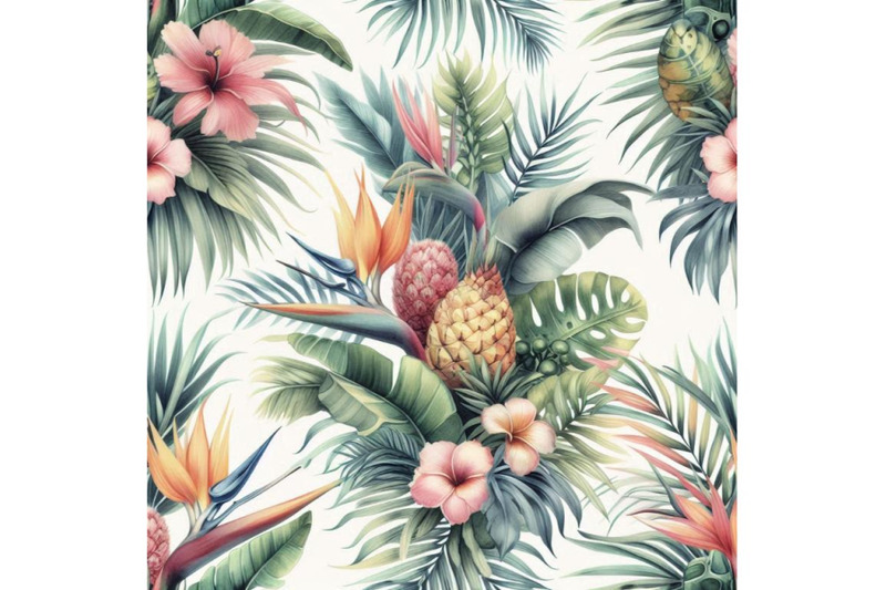 watercolor-tropical-summer-seamless-patter