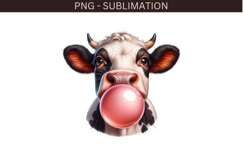 cow-bubble-gum-art-transparent-png-digital-download