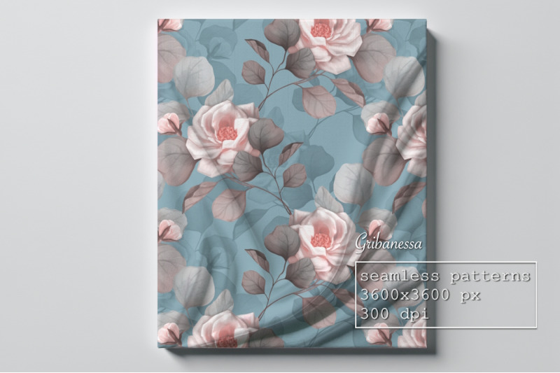 rose-flowers-on-blue-digital-paper-seamless-floral-pattern