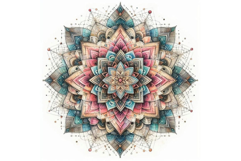 watercolor-mandala-with-sacred-geometry