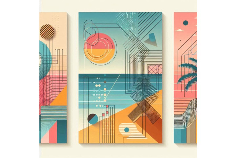 abstract-summer-geometric-poster-design