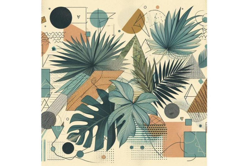 art-illustration-with-tropical-leaves-doodle