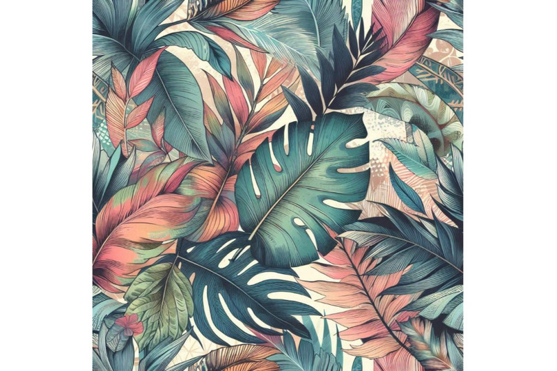 watercolor-exotic-leaves-grunge-textures