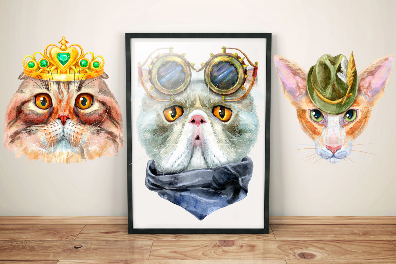 watercolor-cats-set-1