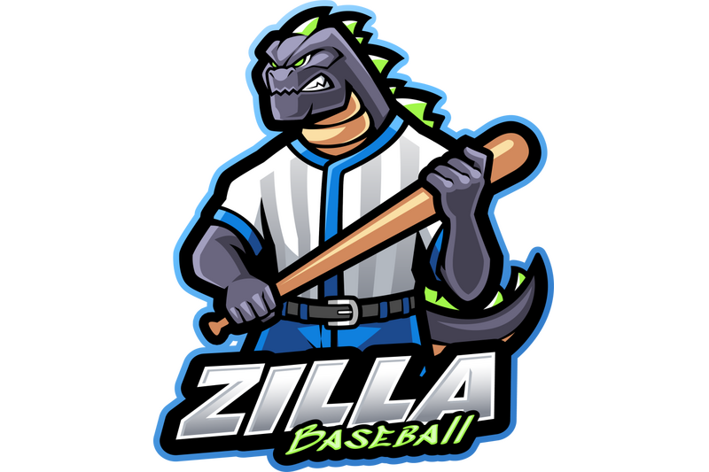 zilla-baseball-esport-mascot-logo-design