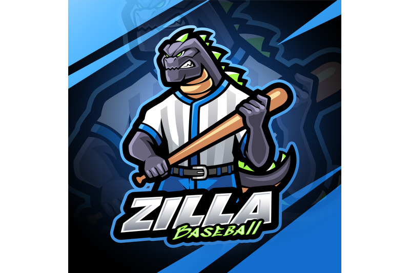 zilla-baseball-esport-mascot-logo-design