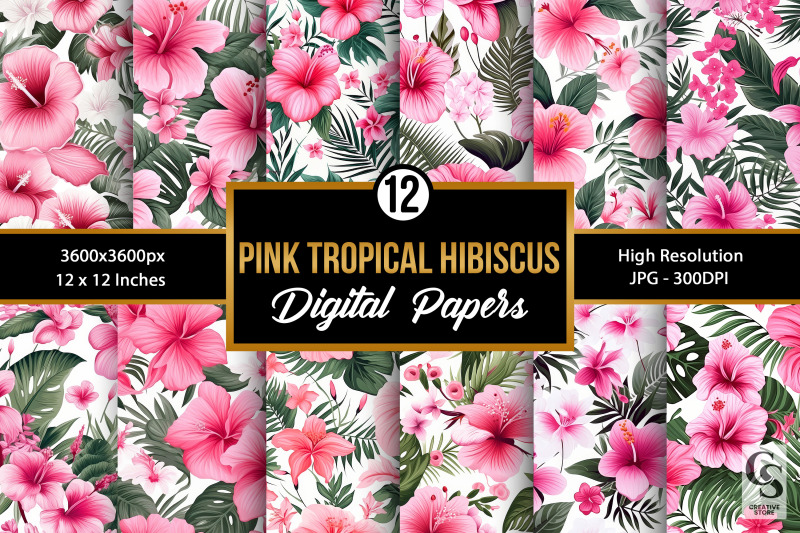 pink-tropical-hibiscus-seamless-patterns