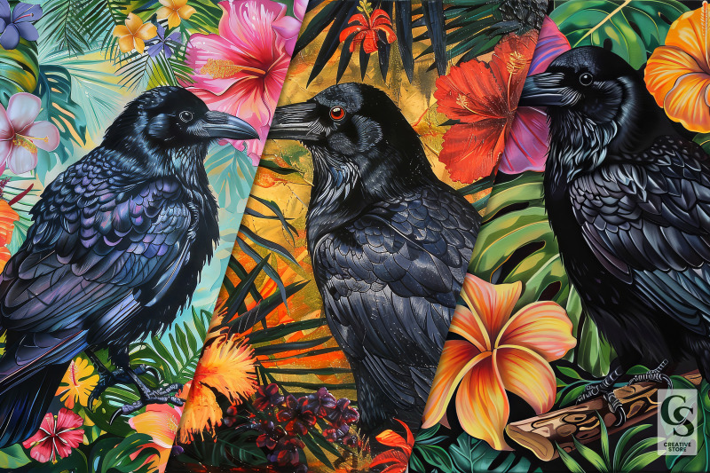 summer-tropical-black-crow-digital-papers