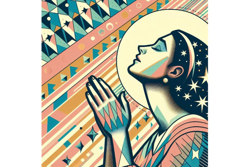 woman-prayer-joy-religion-pop-art-retro