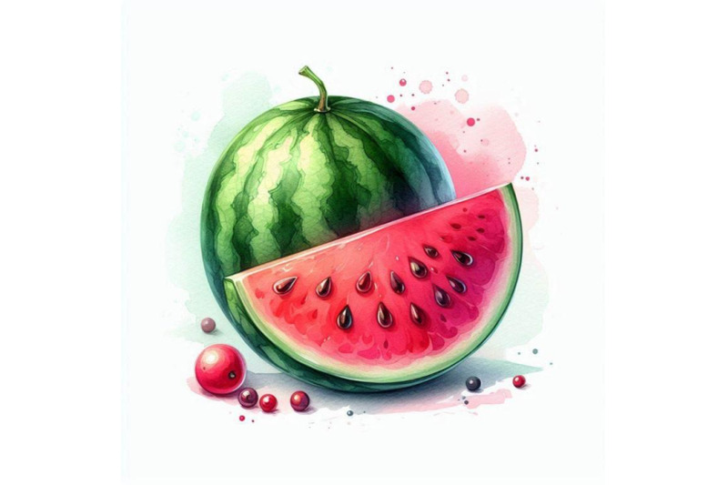 watercolor-painting-with-watermelon