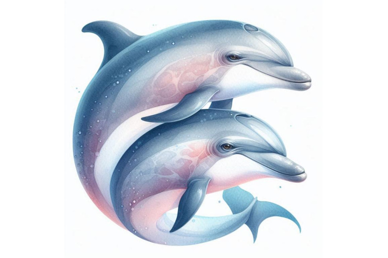 watercolor-pair-of-lovely-dolphins