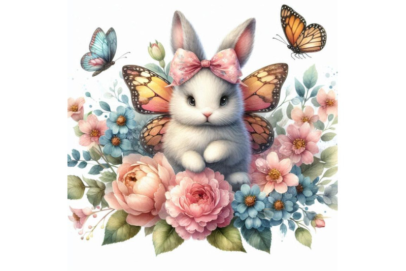 beautiful-watercolor-ai-butterfly-bunny-adorable-wo