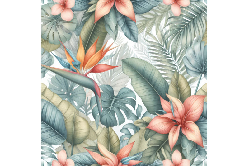 watercolor-tropical-leaves-and-flowers-summer