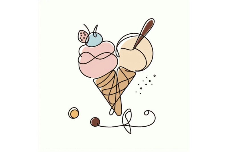 abstract-bitten-ice-cream-continuous-one-line-d