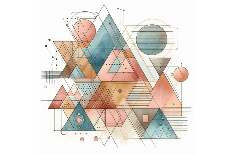 abstract-geometry-shapes-with-watercolor-and