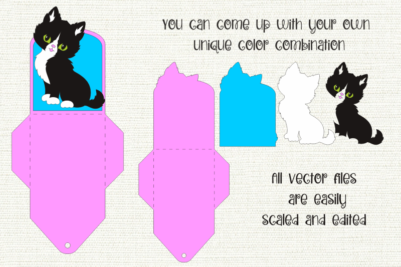 beautiful-cat-gift-card-holder-paper-craft-template