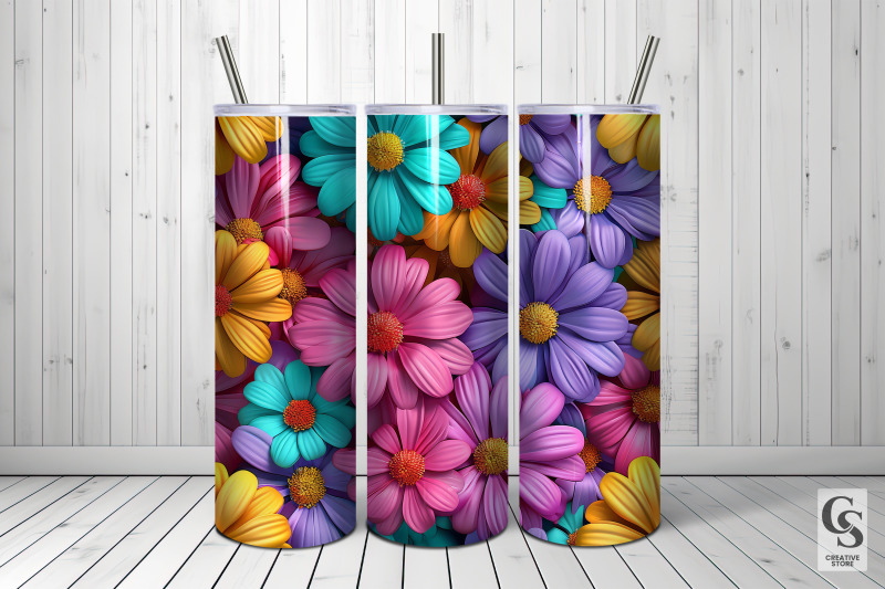 summer-3d-flowers-seamless-patterns