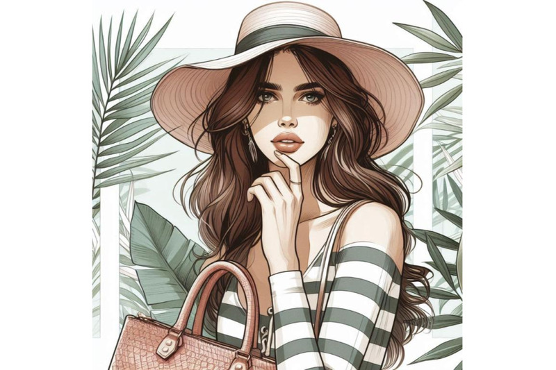 female-model-illustration-on-tropical-l