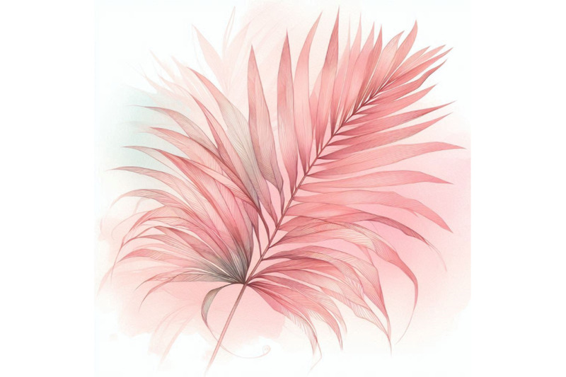 watercolour-pink-colored-and-graphic-palm-leaf-painting