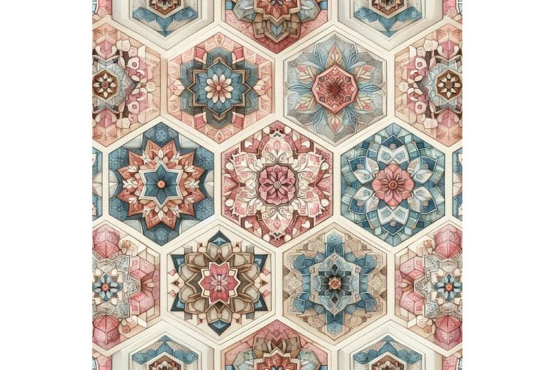 watercolor-hexagon-seamless-pattern