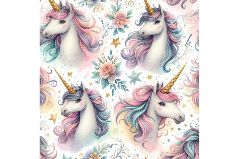 watercolor-unicorn-seamless-pattern