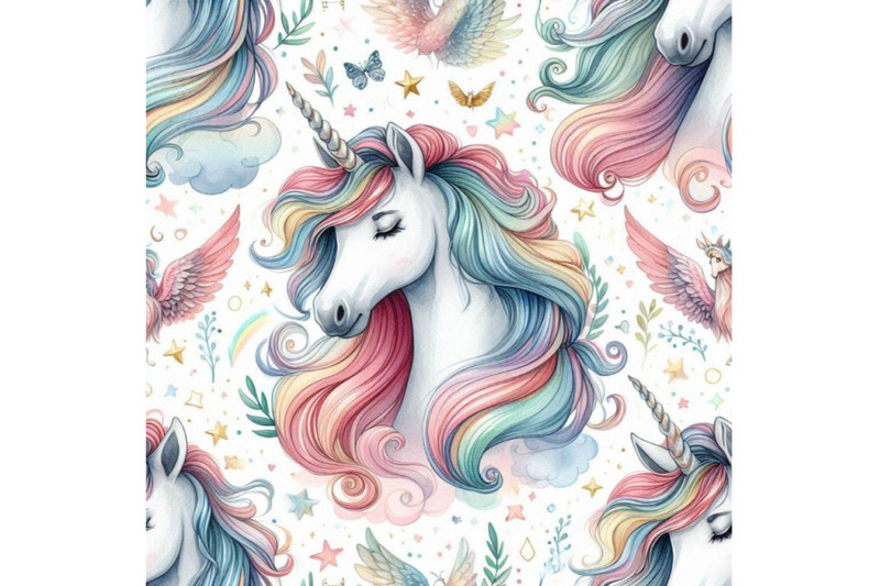 watercolor-unicorn-seamless-pattern