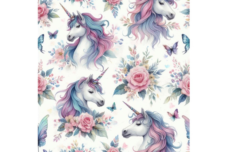 watercolor-unicorn-seamless-pattern