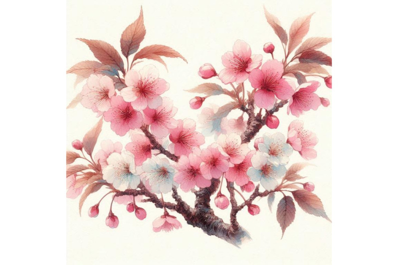 watercolor-japanese-cherry-blossoms