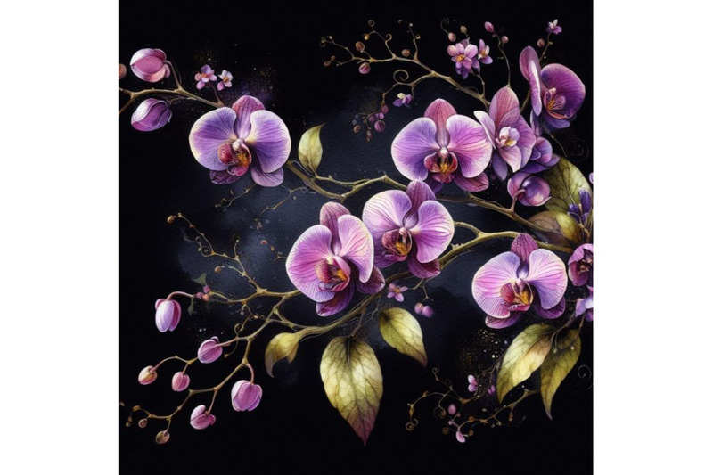 branch-of-violet-orchids