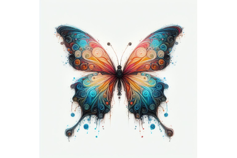 02-a-butterfly-line-art-and-pastel