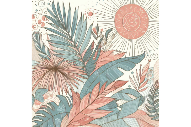 hand-drawn-abstract-tropical-summer-background