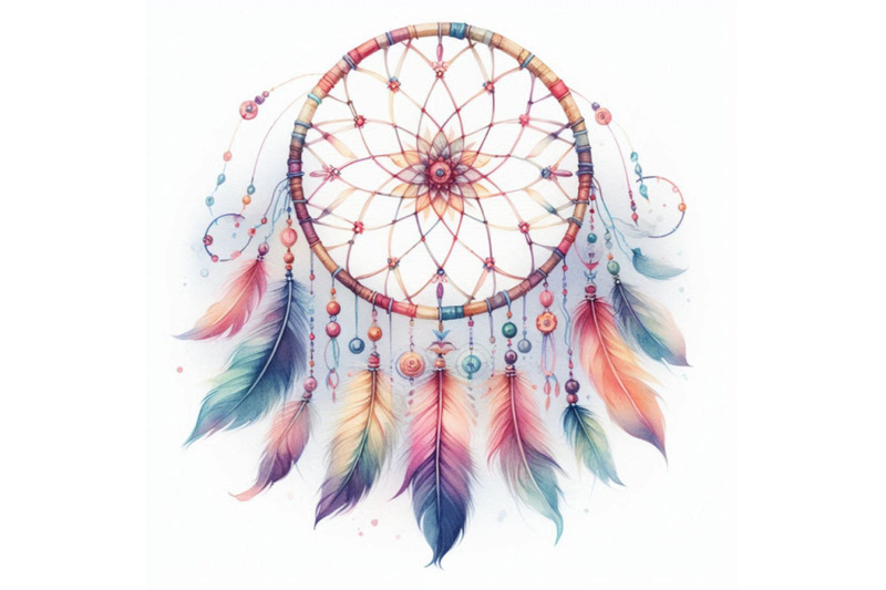 watercolor-ethnic-dreamcatcher