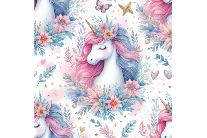 watercolor-unicorn-seamless-pattern