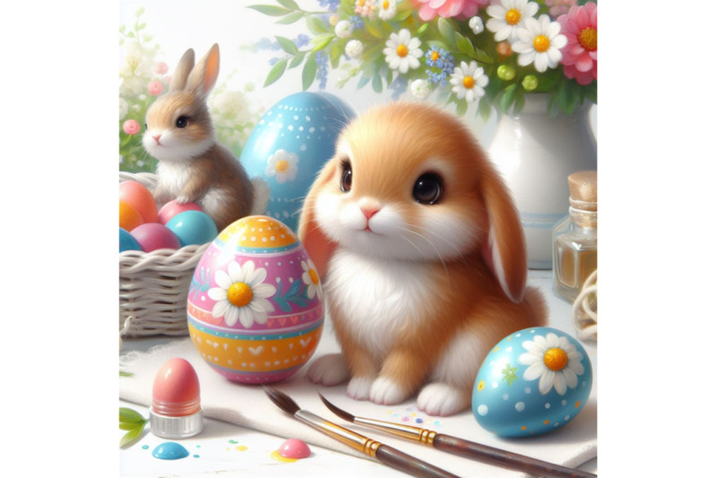 02-cute-easter-bunny-with-painted-egg-an